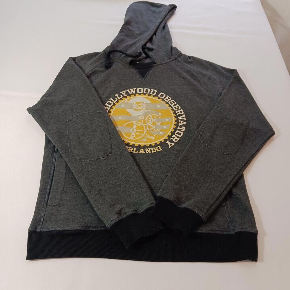 Planet Hollywood Observatory Men's Gray Graphic Pullover Hoodie Sweatshirt Sz L